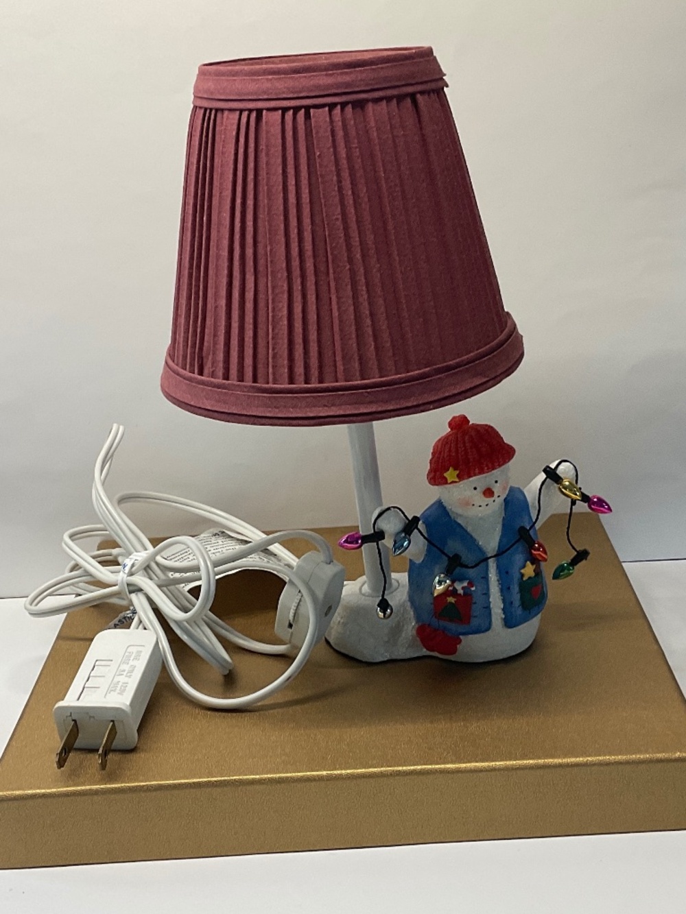Snowman Night Light – Festive Holiday Decor – 3” Long Vintage